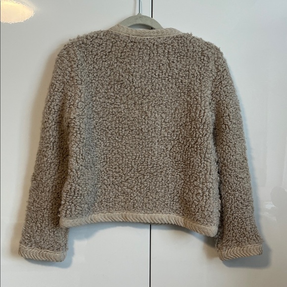 NWT MASSIMO DUTTI Boucle Knit Alpaca Wool Beige Cardigan with Buttons, Size S - Picture 8 of 15